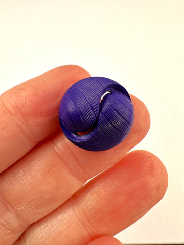 Vintage Retro Buttons Royal Purple Swirl Plastic Shank 18mm Wide x 9mm High