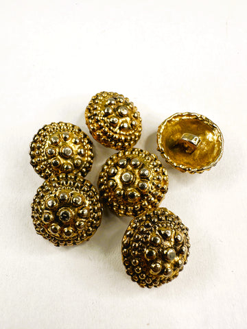 Vintage Buttons Brutalist Hammered? Metal Textured 16mm x 9mm