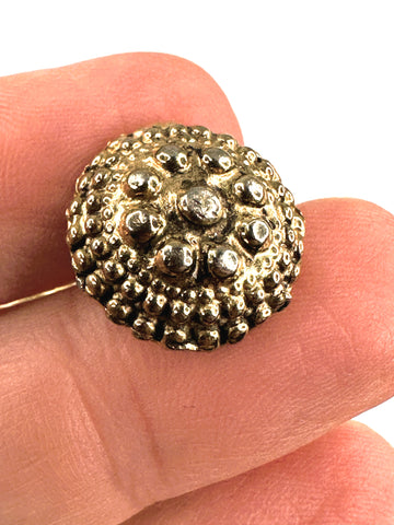Vintage Buttons Brutalist Hammered? Metal Textured 16mm x 9mm