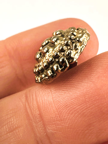 Vintage Buttons Brutalist Hammered? Metal Textured 16mm x 9mm