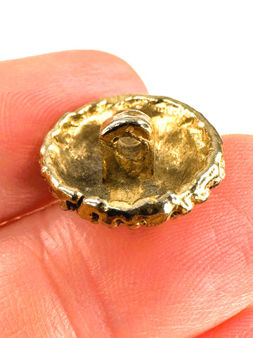 Vintage Buttons Brutalist Hammered? Metal Textured 16mm x 9mm