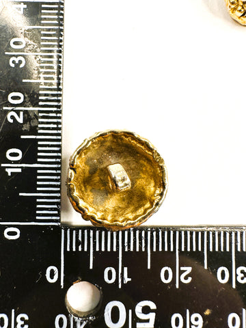 Vintage Buttons Brutalist Hammered? Metal Textured 16mm x 9mm