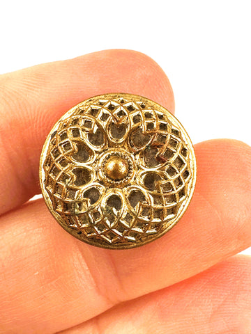 Vintage Button Mid-Century Mirror Back Twinkle 1950s 19mm Wide