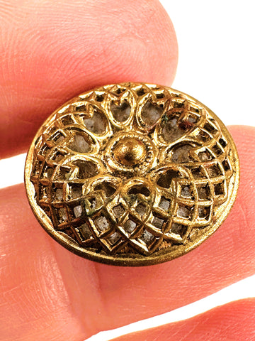 Vintage Button Mid-Century Mirror Back Twinkle 1950s 19mm Wide
