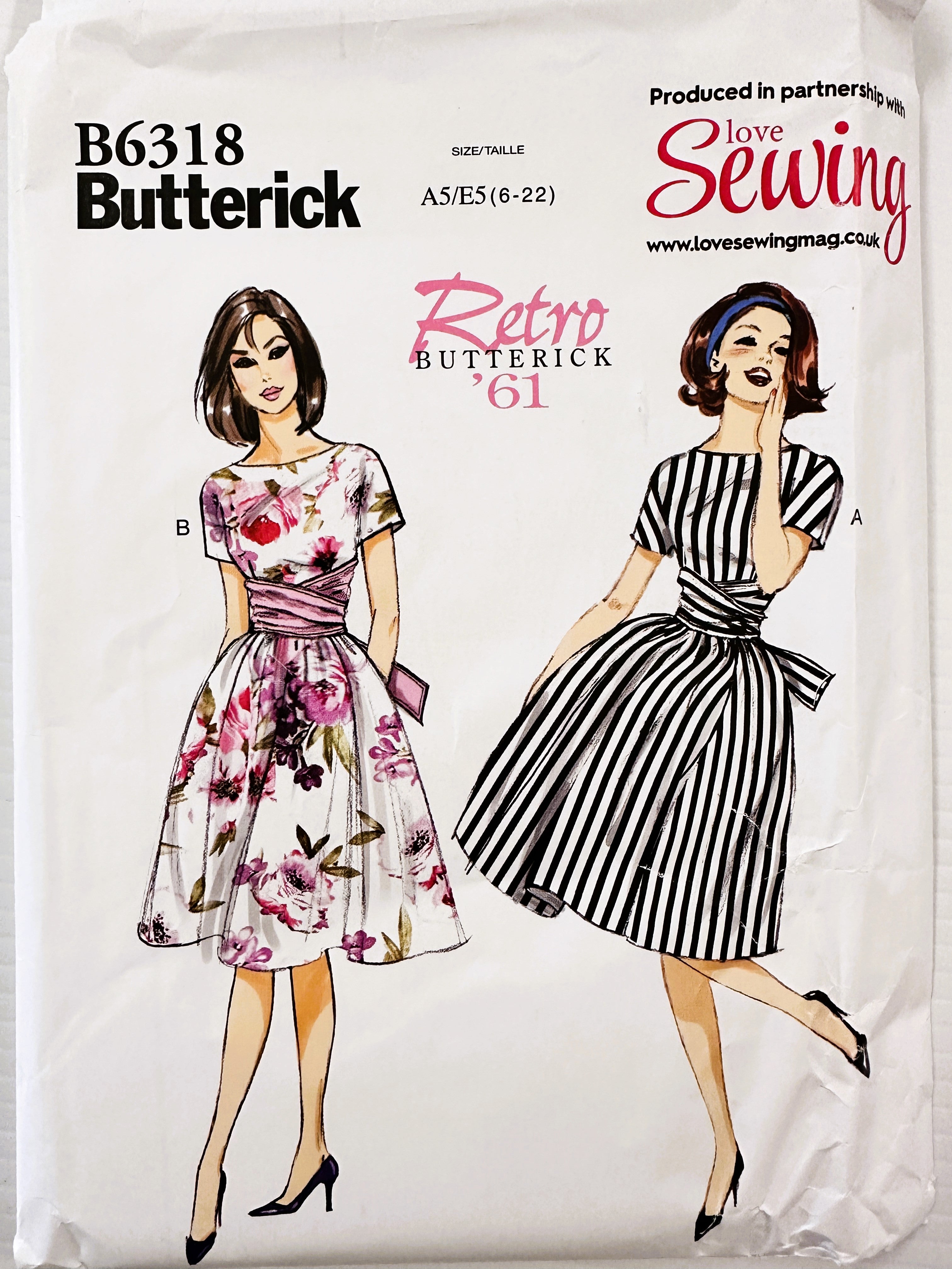 DRESS: Butterick Sewing Pattern 1961 Pattern Reissue Sizes 6-22 FF Com – Retro Age Vintage Fabrics DRESS: Butterick Sewing Pattern 1961 Pattern Reissue Sizes 6-22 FF Com – Retro Age Vintage Fabrics
