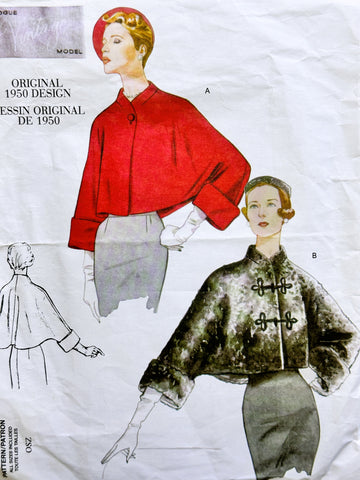 MISSES' JACKET: Vogue Sewing Pattern Reprint Original 1950 OSZ Used *V2934