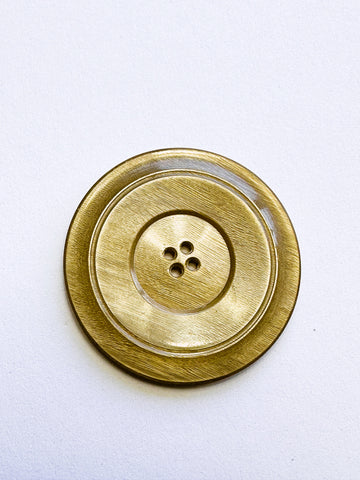 LAST BUTTON: Vintage Button Brown Plastic Wood Effect 4-Hole Extra Large 45mm