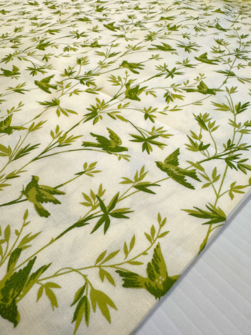 LAST PIECE Modern Fabric Quilt Cotton 2012 Donna Wilder Fabric Traditions Green Birds Foliage 112cm x 50cm