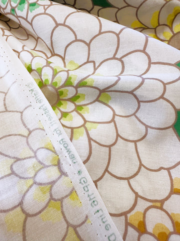 REMNANT Modern Fabric Quilt Cotton Kaffe Fassett Rowan OOP Line Dance Green Yellow 54cm x 32cm