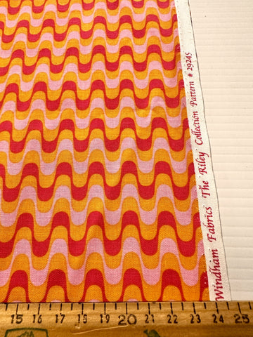 LAST 1/2m: Modern Fabric Quilt Cotton Anna Griffin Candy Stripes in Pink Windham 112cm Wide