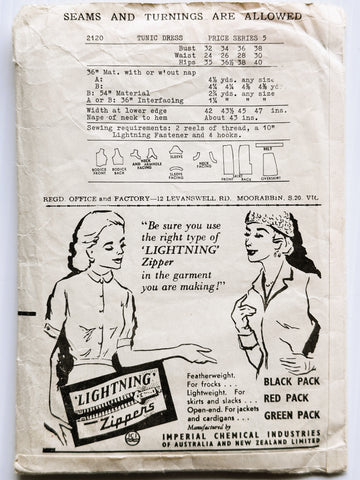 TUNIC DRESS: Weigel's Weigels Sewing Pattern 1960s Size 14 Unused *2120