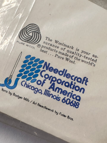 EMBROIDERY KIT: Vintage 70s 80s? WonderArt Pennsylvania Dutch Stitchery Pillow Kit Complete