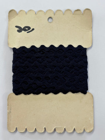 Vintage Trim Ric Rac Rick Rack 6 Yards Czechoslovakia Black Cotton 5mm Wide