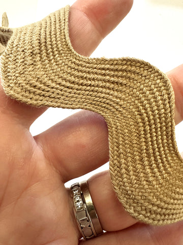 Vintage Trim Extra Wide Ric Rac Dark Taupe Linen-Look Cotton Blend 2.3cm Wide