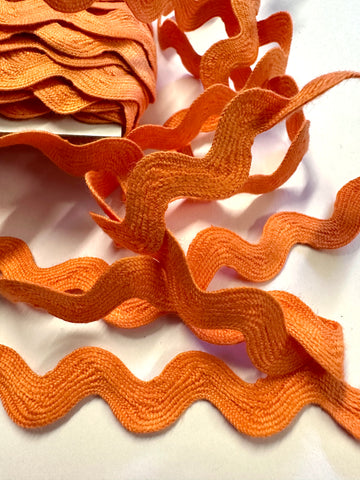Vintage? Modern? Trim Ric Rac Orange Rayon 8mm Wide