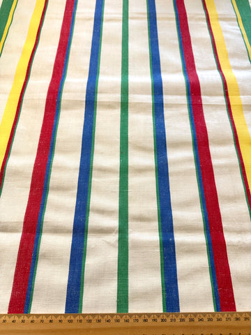 Vintage Tea Towel Northern Ireland Linen Mid-Century Stripe Unused Unhemmed 55cm x 80cm
