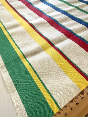 Vintage Tea Towel Northern Ireland Linen Mid-Century Stripe Unused Unhemmed 55cm x 80cm