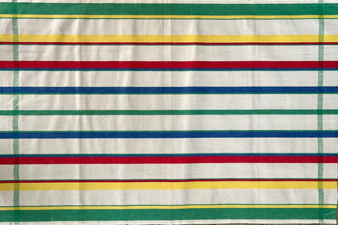 Vintage Tea Towel Northern Ireland Linen Mid-Century Stripe Unused Unhemmed 55cm x 80cm