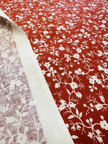 Vintage Fabric Cottagecore Tiny Flowers on Brown 80s Laura Ashley Style Cotton 116cm Wide