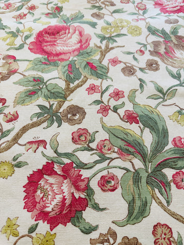 LAST PIECE Vintage Fabric Laura Ashley Caroline 1993 Linen Cotton 108cm x 44cm