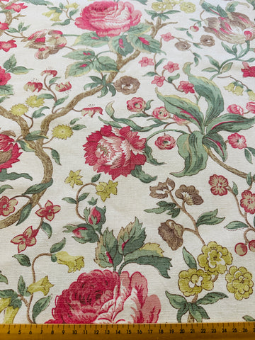 LAST PIECE Vintage Fabric Laura Ashley Caroline 1993 Linen Cotton 108cm x 44cm