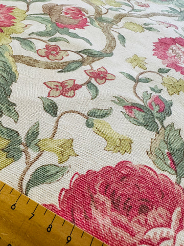 LAST PIECE Vintage Fabric Laura Ashley Caroline 1993 Linen Cotton 108cm x 44cm