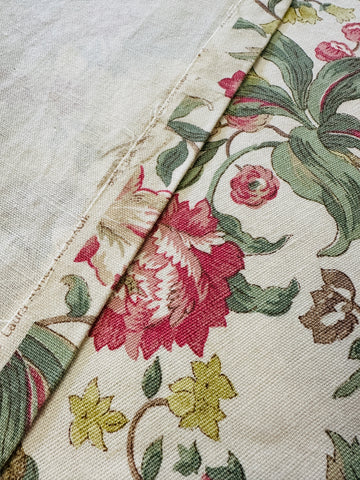 LAST PIECE Vintage Fabric Laura Ashley Caroline 1993 Linen Cotton 108cm x 44cm