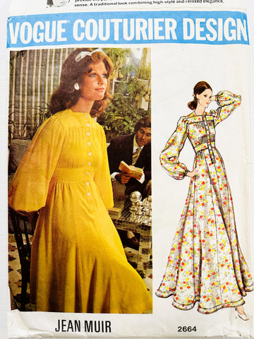 MISSES' DRESS: Vogue Couturier Design Sewing Pattern Jean Muir Size 14 1972 Complete *2664