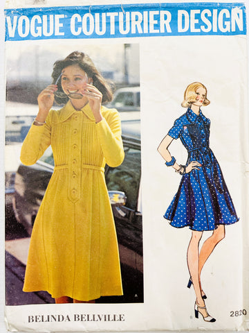 MISSES' DRESS: Vogue Couturier Design Sewing Pattern Belinda Bellville Size 14 1973 Complete *2820