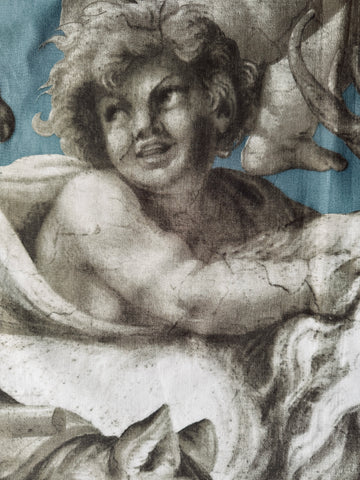SAMPLER Sublime & Rare High End Schumacher Putti Drapery Italy Cherubs Renaissance Mythological 136cm x 122cm