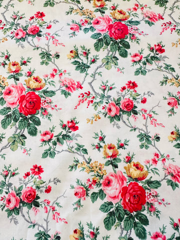 Vintage? Modern? Fabric Cranston VIP Quilt Cotton w/ Nostalgic Rose Pattern 112cm Wide