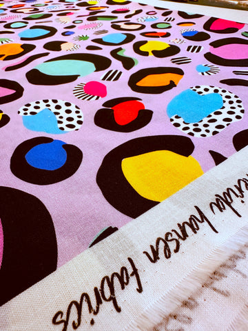 Modern Fabric Nerida Hansen x Brook Gossen Cotton OOP Abstract Designs on Lavener 144cm Wide