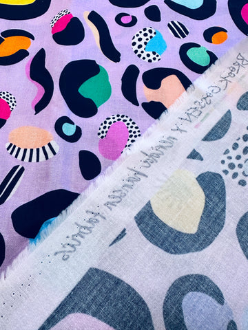 Modern Fabric Nerida Hansen x Brook Gossen Cotton OOP Abstract Designs on Lavener 144cm Wide