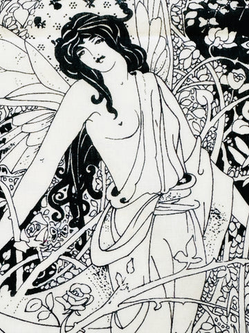 Vintage Fabric Uber Rare Ethel Larcombe Studio Magazine 'Summer' Art Nouveau Kanebo Cotton 88cm Wide