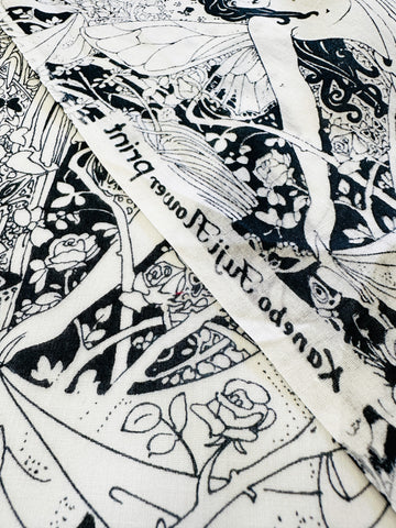 Vintage Fabric Uber Rare Ethel Larcombe Studio Magazine 'Summer' Art Nouveau Kanebo Cotton 88cm Wide