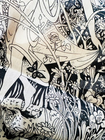 Vintage Fabric Uber Rare Ethel Larcombe Studio Magazine 'Summer' Art Nouveau Kanebo Cotton 88cm Wide