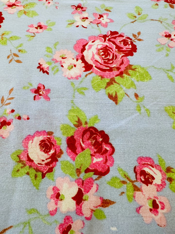 Vintage Fabric Sheeting Cotton 1999 Rosali in Blue Cath Kidston Ikea 75cm Wide