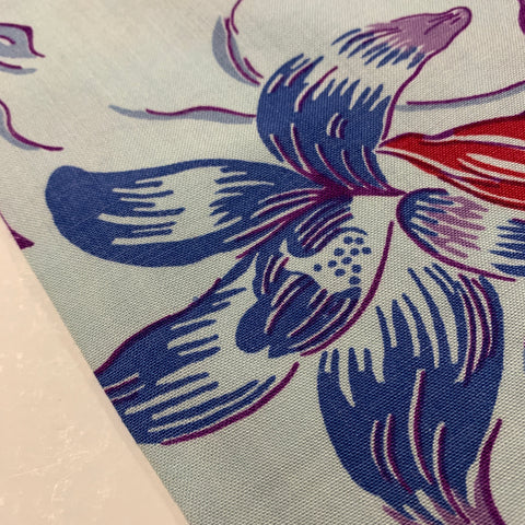 1.5m LEFT: Magnificent Vintage Fabric 1950s Floral Border Print Apparel