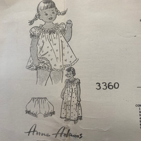 NIGHTGOWN, SHORTIES & BLOOMERS: Anne Adams mail order 1962 *3360