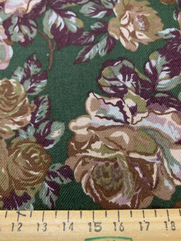 ON CLEARANCE: Modern Soft Dress Cotton Blend w/ Dark Muted Floral 144cm x 250cm