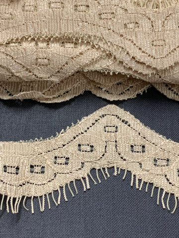 19 PIECES LEFT: 2cm x 140cm lingerie? ecru nylon scalloped lace trim