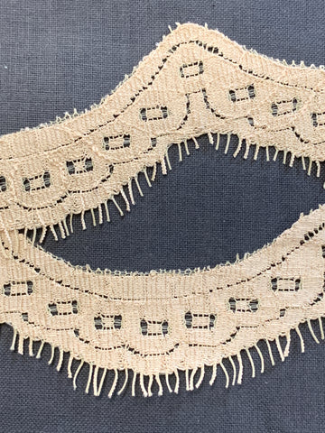 19 PIECES LEFT: 2cm x 140cm lingerie? ecru nylon scalloped lace trim