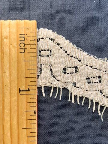 19 PIECES LEFT: 2cm x 140cm lingerie? ecru nylon scalloped lace trim