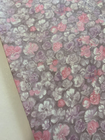 LAST 1/2m: Vintage Fabric Light Weight Cotton 1960s Muted Floral