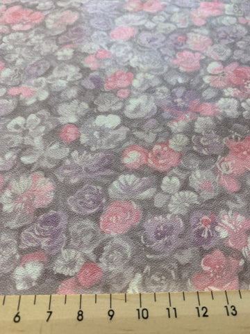 LAST 1/2m: Vintage Fabric Light Weight Cotton 1960s Muted Floral