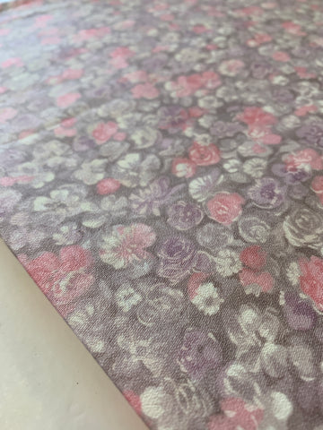LAST 1/2m: Vintage Fabric Light Weight Cotton 1960s Muted Floral