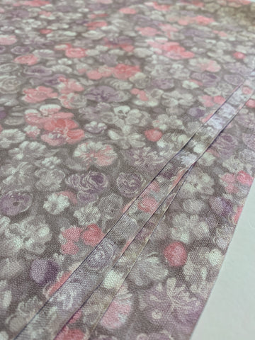 LAST 1/2m: Vintage Fabric Light Weight Cotton 1960s Muted Floral