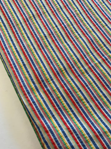 1m LEFT: Mid-century 1960s classic stripe fine seersucker plisse