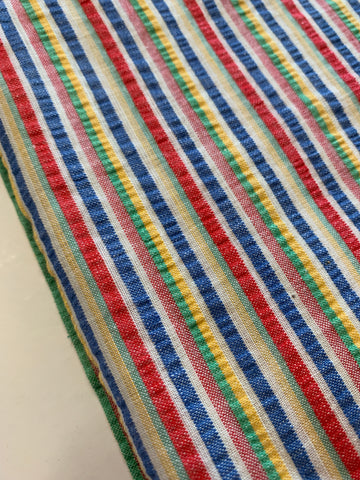 1m LEFT: Mid-century 1960s classic stripe fine seersucker plisse