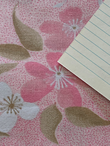 3m LEFT: Vintage Sheeting 1980s Pretty Mottled Pink Spot & Floral